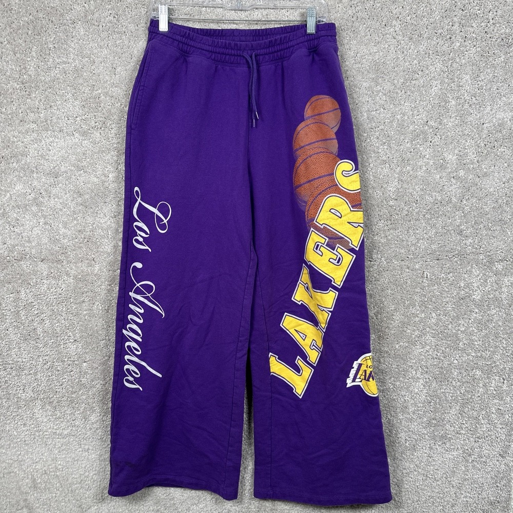 Los Angeles Lakers Sweatpants L Purple NBA Lounge Jogger Pants Wide Leg